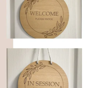 Reversible Office Door Hanger – “In Session” / “Welcome”
