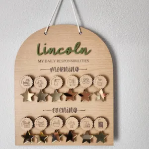 Personalized Custom Name Chore and Responsibilities Chart for Children and Toddlers